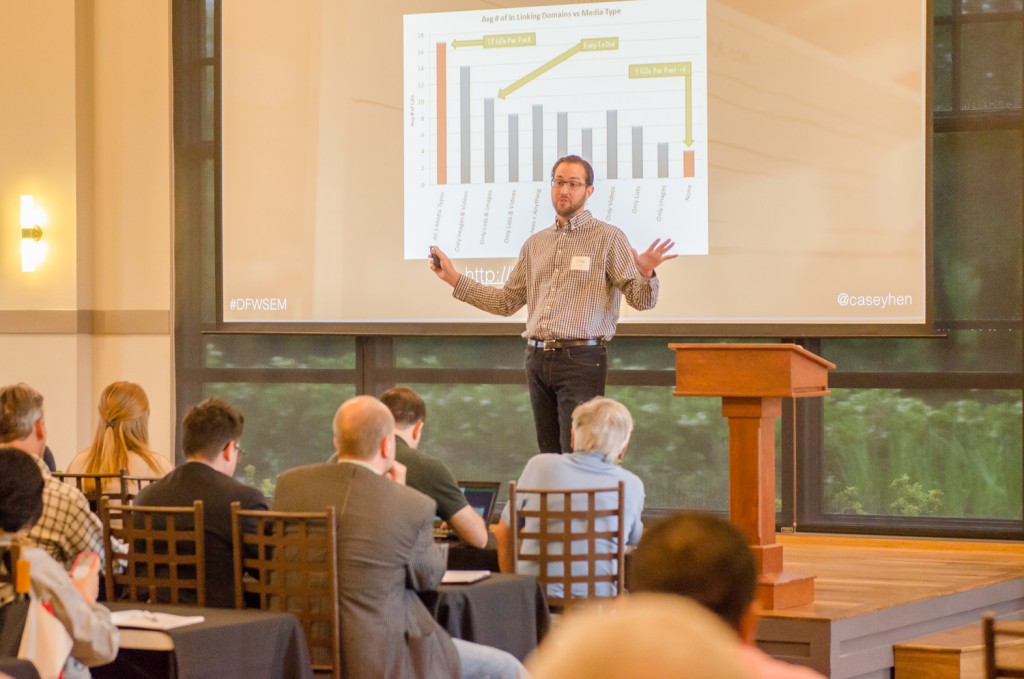 Casey Henry presenting at DFWSEM in May 2015.