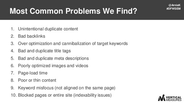 Top 10 most common optimization problems