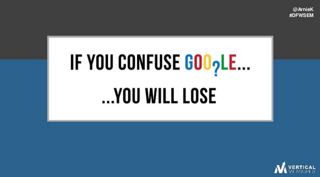 If you confuse Google, you will lose